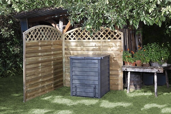 GARANTIA - Composteur thermo-wood 400l  avec grille de fond, en carton - large