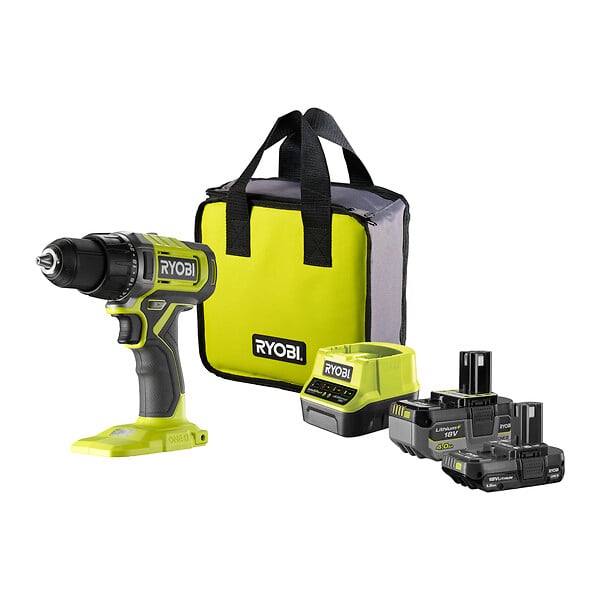 RYOBI - Perceuse visseuse à percussion - 18V - 50 Nm - 2 batteries - large