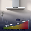 CIARRA - Hotte Connectée 90cm 650 m3/h App contrôle et Tactile Booster Fonction Verre Blanc CD9102W - vignette