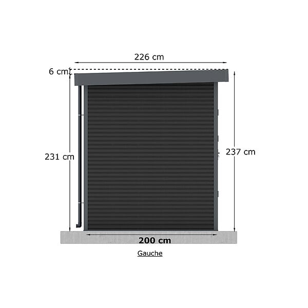 BARAC - Abri de jardin en bois composite Onyx - 5,60 m² - H.237xL.333xP.225cm - large