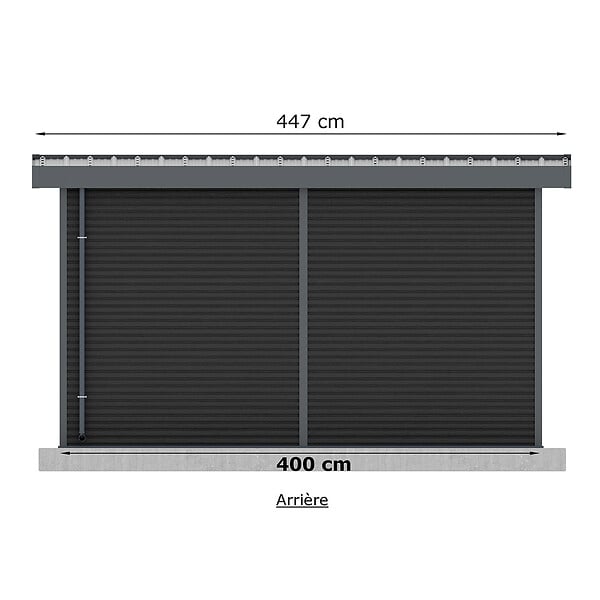 BARAC - Abri de jardin en bois composite Onyx 43 - Gris - 11,44m² - H.237xL.447xP.326cm - large