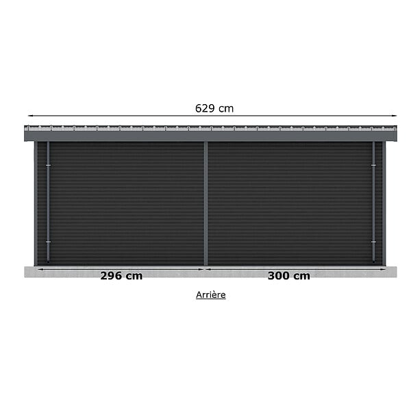 BARAC - Abri de jardin en composite Onyx 63 - Gris - H.237xL.629xP.326cm - large