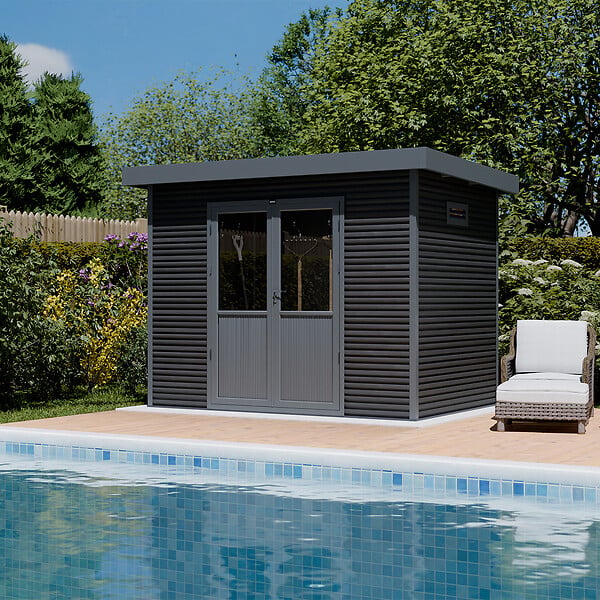 BARAC - Abri de jardin en bois composite Onyx - 5,60 m² - H.237xL.333xP.225cm - large