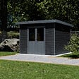 BARAC - Abri de jardin en bois composite Onyx 33 - Anthracite - 8.52 m² - L.333xl.326xH.237cm - vignette