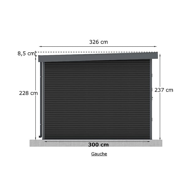 BARAC - Abri de jardin en bois composite Onyx 33 - Anthracite - 8.52 m² - L.333xl.326xH.237cm - large