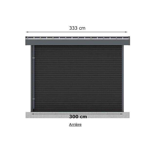 BARAC - Abri de jardin en bois composite Onyx 33 - Anthracite - 8.52 m² - L.333xl.326xH.237cm - large