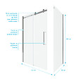 AURLANE - Porte de douche coulissante + retour 140X90cm - RAILROAD CHROMED 140 FRONT-90 - vignette