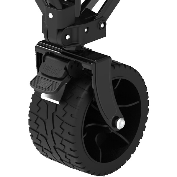 GT GARDEN - Chariot de transport pliable noir avec roues tout terrain - large