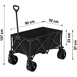 GT GARDEN - Chariot de transport pliable noir avec roues tout terrain - vignette