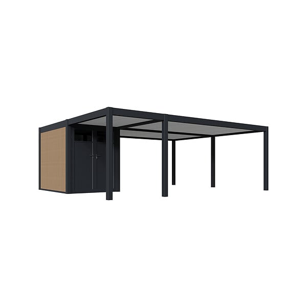 OMBREA - Carport 2 véhicules + 1 abri + 1 extension 6x7m - large
