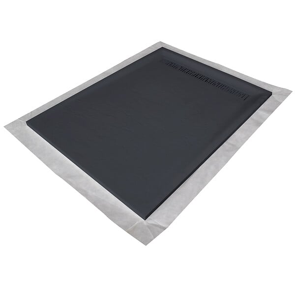 U-TILE - Receveur résine 140 x 90 cm gris ardoise effet ardoise - grille caniveau excentrée - large