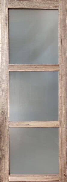 GD MENUISERIES - Porte Coulissante bois Frake Vitrée H204 x L83 cm - large