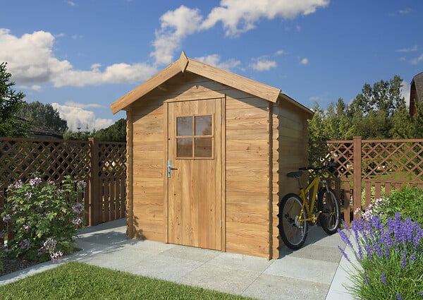 WHITE WOOD - Abri de jardin en bois  Pablo 1 - Naturel - L.218xH.218xP.191cm - large
