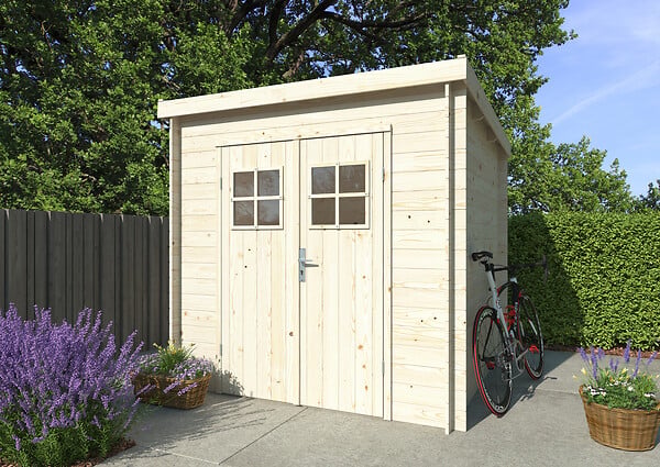 WHITE WOOD - Abri de jardin en bois  massif Zoé 2 - Blanc - L.220xP.220xH.208cm - large