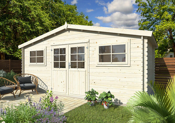 WHITE WOOD - Abri de jardin en bois Luxembourg 1 - L.526xP.300xH.247cm - large