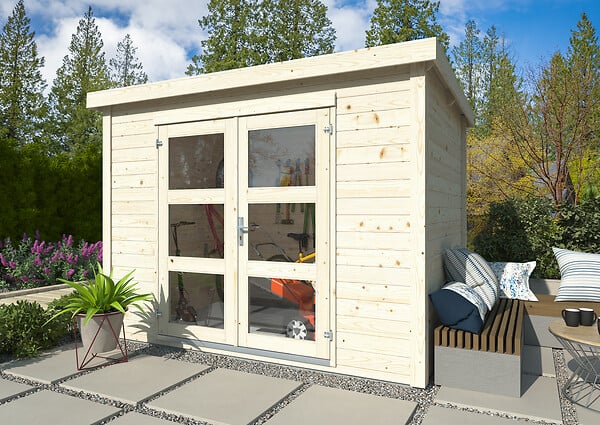 WHITE WOOD - Abri de jardin en bois  Olivia 1 - L.300xP.206xH.216cm - large