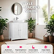 TECTAKE - Meuble sous-lavabo Jasper, 2 compartiments, une capacité de charge de 35 kg - vignette