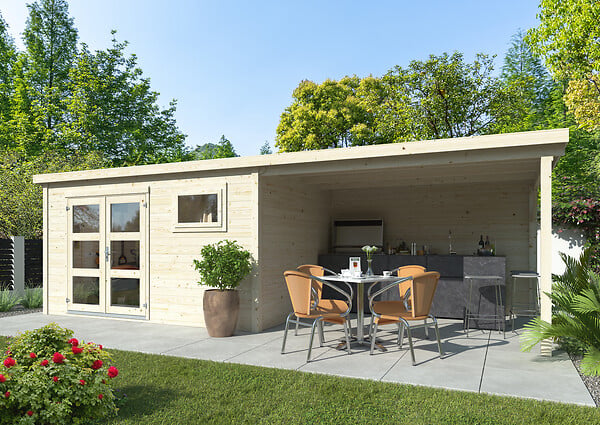 WHITE WOOD - Abri de jardin en bois  Lya 2 pergola - Bois - L.749xP.306xH.221 - large