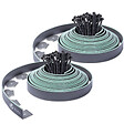 VOUNOT - Bordure de jardin plastique flexible 20m avec piquets gris bordé de vert clair - vignette