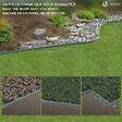 VOUNOT - Bordure de jardin plastique flexible 20m avec piquets gris bordé de vert clair - vignette