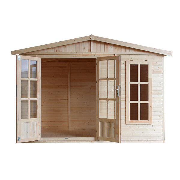 TIMBELA - Abri de jardin en bois 6 m2 - avec des bardeaux bitumineux - M334FB+H334FBGREY - large