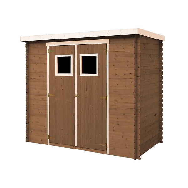 TIMBELA - Lot de produits de protection pour la peinture des maisons en bois – 5 l de blanc + 5 l de chêne foncé - Pour une surface extérieure en bois de 28 à 36 m2 - large