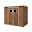 TIMBELA - Lot de produits de protection pour la peinture des maisons en bois – 5 l de blanc + 5 l de chêne foncé - Pour une surface extérieure en bois de 28 à 36 m2 - vignette