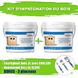 TIMBELA - Lot de produits de protection pour la peinture des maisons en bois – 5 l de blanc + 5 l de teck - Pour une surface extérieure en bois de 28 à 36 m2 - vignette