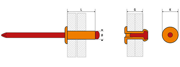 SCELL-IT - Rivet standard aluminium/acier tête plate - SCELL-IT - ASD3220 - large