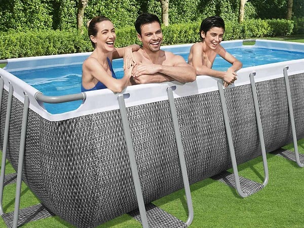 BESTWAY - Piscine tubulaire Power Steel - Rectangulaire - L549xH122xP274cm - large