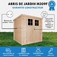 TIMBELA - Abri de jardin en bois - porte verrouillable de haute qualité - H200 x l204 x L204 cm / 3,53 m2 - M309F - vignette