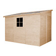TIMBELA - TIMBELA M339A  Abri de Jardin en Bois Naturel (avec paroi latérale) -H244xl218xL318 cm/6 m2 - vignette