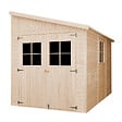 TIMBELA - TIMBELA M339A  Abri de Jardin en Bois Naturel (avec paroi latérale) -H244xl218xL318 cm/6 m2 - vignette