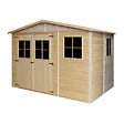 TIMBELA - Abri de jardin en bois H226x318x220 cm / 6 m2 - AVEC LES PLANCHERS IMPRÉGNÉ - M334+M334G - vignette