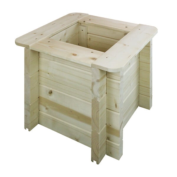 TIMBELA - Plate-bande surélevée en bois - 38x38xH35 cm - bois massif pin/épicéa 28 mm - Timbela M610 - large