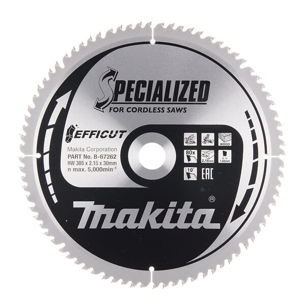 MAKITA - Lame de scie circulaire MAKITA E-11178 , T.C.T Efficut, 190 x 20 mm, 25 dents, pour bois - large