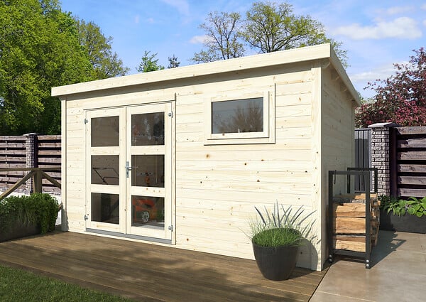 WHITE WOOD - Abri de jardin en bois Lya 2 - L.409xP.306xH.221cm - large