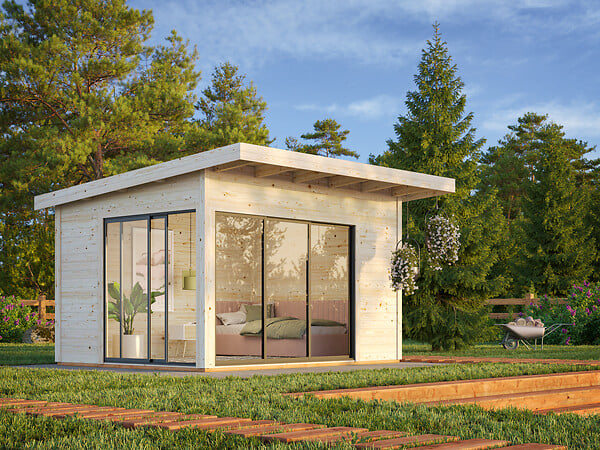 PALMAKO - Studio de jardin en bois Andrea 44 mm - L.434xP.402xH.264cm - large