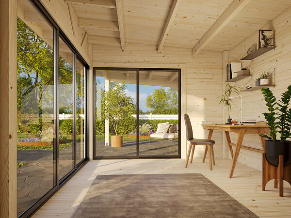 PALMAKO - Studio de jardin bois Andrea ép.44mm - L.715xH.264xP.402cm - large