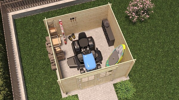 CERLAND - Abri de jardin en bois Vallo Modern - L.298xH.204.4xP.298cm - large