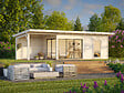 PALMAKO - Studio de jardin Andrea en bois ép. 44 mm avec pergola et baies coulissantes en double vitrage - Palmako - 37,7 m² - vignette