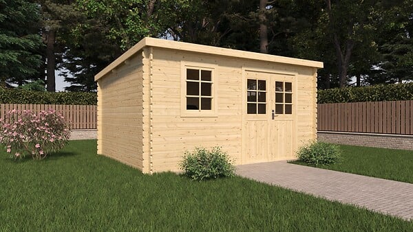 CERLAND - Abri bois Vallo Modern SU - 8.4m² - L.398xH.203.5xl.248cm - large