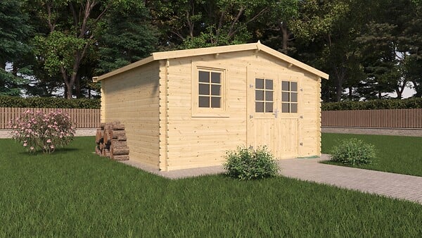 CERLAND - Abri de jardin bois VALLO - L.408xl.353xH.226cm - large