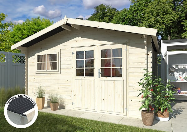 WHITE WOOD - Abri de jardin en bois  Pila 2 - Naturel - L.434xl.356xH.251cm - large