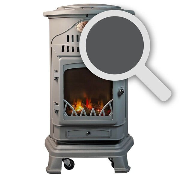 UNIVERSAL - Poêle à gaz Fonte véritable 3.4KW Gris Effet feu de bois Chauffage d'appoint Provence UNIVERSAL - large