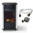 SAHARA - Chauffage à gaz 3.4 KW mobile Effet feu Blanc et Noir + Tuyau gaz + Détendeur butane Manhattan Sahara - vignette