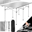 TECTAKE - Table pliante de camping en aluminium avec housse, 140 x 70 x 70 cm gris - vignette
