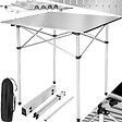 TECTAKE - Table pliante de camping en aluminium avec housse, 70 x 70 x 70 cm gris - vignette