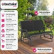 TECTAKE - Banc à bascule Greta 2 places 121 x 72 x 86,5 cm noir - vignette