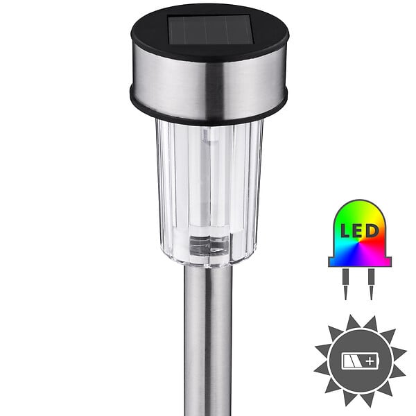 TECTAKE - Lot de 24 lampes solaires LED lumière colorée argent - large